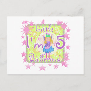 Ballerina 5e verjaardag tshirts en geschenken briefkaart