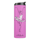 Ballerina aangepaste naam & kleur tumbler thermosbeker (Gedraaid links)