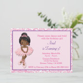 Ballerina Afro-Américaine Invitation Anniversaire (Debout devant)
