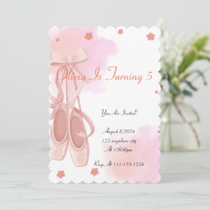 BALLERINA ANNIVERSAIRE INVITATION POUR LES FILLES