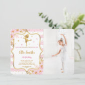 Ballerina Anniversaire Photo Invitation (Debout devant)