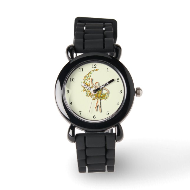 Ballerina Art Fire Dance - Ballet Dancer Tekening Horloge (Voorkant)