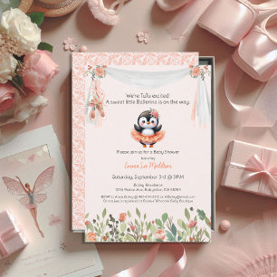 Ballerina Baby Meisje Shower Tutu Elegante Pinguïn Kaart