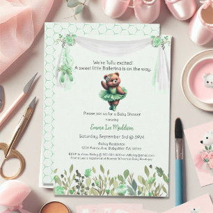 Ballerina Baby Meisje Shower Tutu Elegante Teddybe Kaart