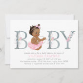 Ballerina Baby Shower Invitations Africaines Améri (Devant)