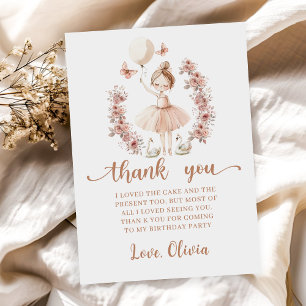 Ballerina Ballet Carte de remerciements d'annivers