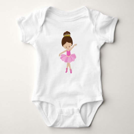 Ballerina, Ballet Dancer, Ballet Girl, Bruin Hair Romper (Voorkant)