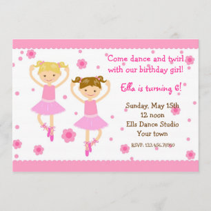 Ballerina Ballet Dancer Birthday Party Kaart