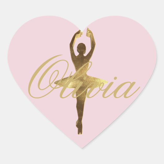 Ballerina Ballet Dancer Custom Name Olivia Hart Sticker (Voorkant)