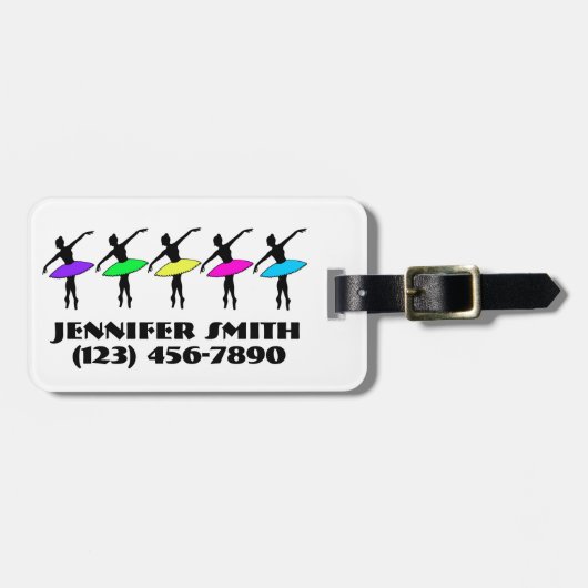 Ballerina Ballet Dancer Persoonlijk Neon Tutus Bagagelabel (Voorkant horizontaal)