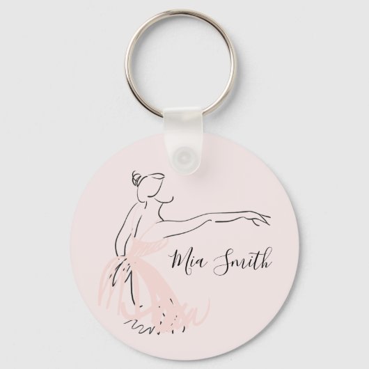 Ballerina ballet daner gepersonaliseerde naam gift sleutelhanger (Voorkant)