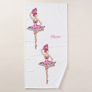 Ballerina ballet daner met han fan badhanddoek