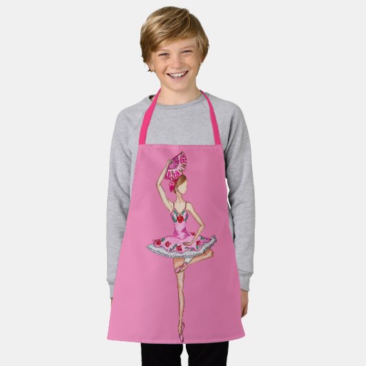 Ballerina ballet danser met handventilator per stu schort (Gedragen)