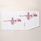 Ballerina ballet danseuse avec ventilateur han (Serviette de bain)