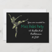 Ballerina ballet fille invitation (Devant)