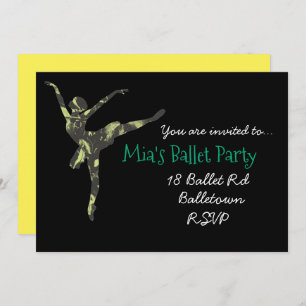 Ballerina ballet fille invitation