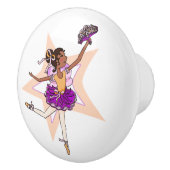 Ballerina ballet fille noire poignée de porte d'ar (Droite)