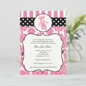 Ballerina Ballet Invitations De Douche Bébé - Rose (Debout devant)