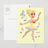 Ballerina Ballet Music Briefkaart (Voorkant / Achterkant)