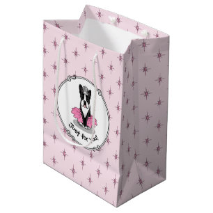 Ballerina Ballet Princess Boston Terrier (zwart) Medium Cadeauzakje