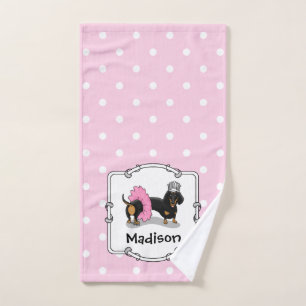 Ballerina Ballet Princess Dachshund (noir & bronza