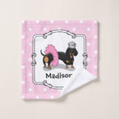 Ballerina Ballet Princess Dachshund (noir & bronza (Gant de toilette)