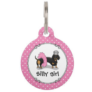 Ballerina Ballet Prinses Dachshond (zwart & roodbr Huisdierpenning