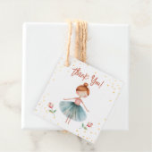 Ballerina Ballet Rood Haar Meisje Verjaardag Bedankjes Labels (In situ)