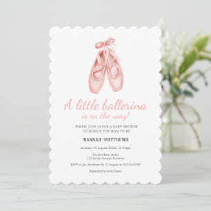 Ballerina Ballet Schoenen Baby Shower uitnodiging
