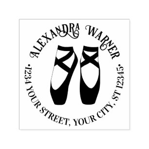 Ballerina Ballet Teen Pointe Schoenen #2 Naam Adre Zelfinktende Stempel