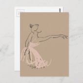 Ballerina balletdanser briefkaart (Voorkant / Achterkant)