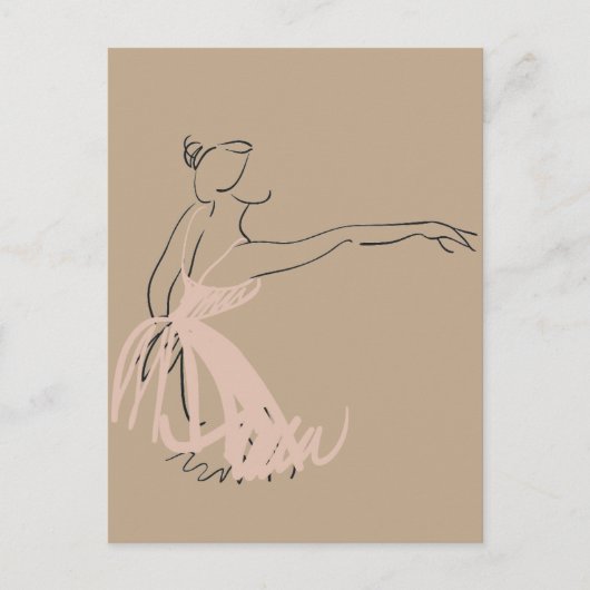Ballerina balletdanser briefkaart (Voorkant)