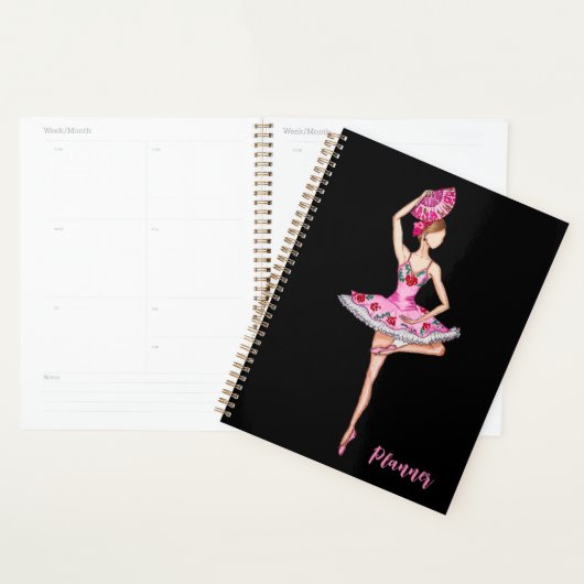 Ballerina balletdanser met handventilatorplanner planner (Display)