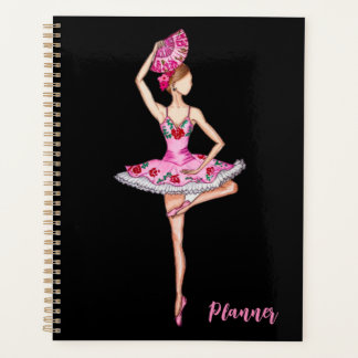 Ballerina balletdanser met handventilatorplanner planner