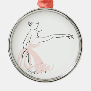 Ballerina balletdanser metalen ornament