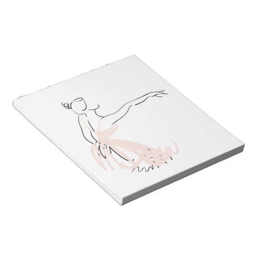 Ballerina balletdanser notitieblok (Schuin)