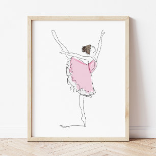 Ballerina, Balletmeisje, Balletdanseres, Tutu, Roz Poster