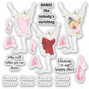 Ballerina balletschoenen dansen gezegden sticker