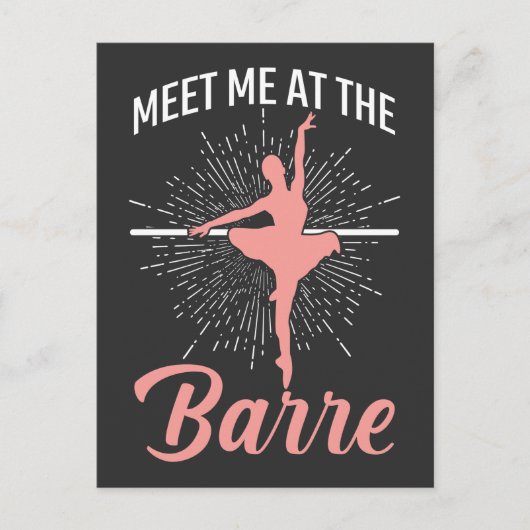 Ballerina Barre Ballet Dancer Pirouette Girl Briefkaart (Voorkant)