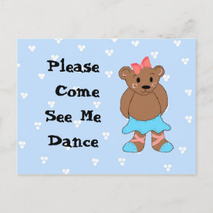 Ballerina Beer Dance Overweging Uitnodiging Briefkaart
