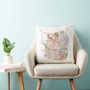 Ballerina Birds Name Florals Kussen