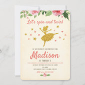 Ballerina Birthday Invitation /  / Retro Kaart (Voorkant)
