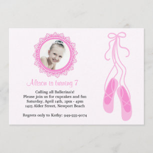 Ballerina Birthday Party Invitation Kaart
