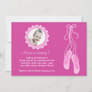 Ballerina Birthday Party Invitation Kaart