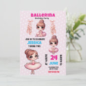 Ballerina Birthday Uitnodiging (Staand voorkant)