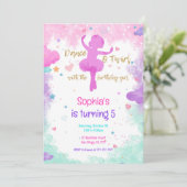 Ballerina Birthday Uitnodiging (Staand voorkant)