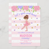 Ballerina Birthday Uitnodiging - Tutu Uitnodiging (Voorkant / Achterkant)
