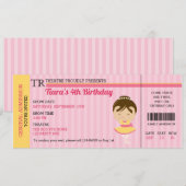 Ballerina Birthday-uitnodigingen (kaartenstijl) Kaart (Voorkant / Achterkant)