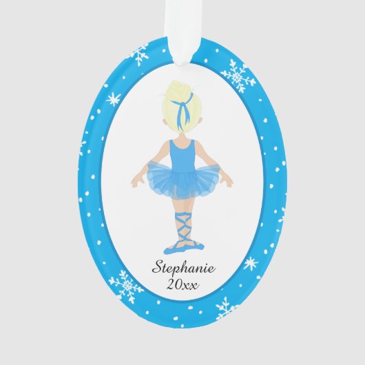 Ballerina Bleu Snowflakes Personnalisé Noël (dos)