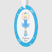 Ballerina Bleu Snowflakes Personnalisé Noël (devant)